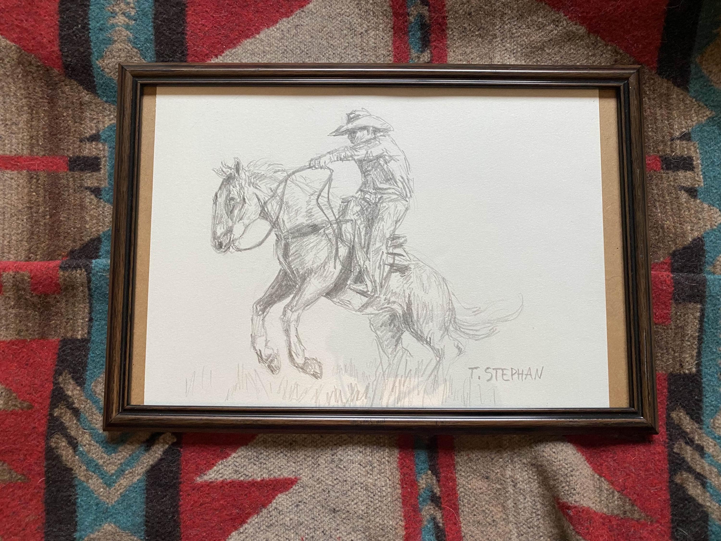 "Bucking ranger" - Framed original