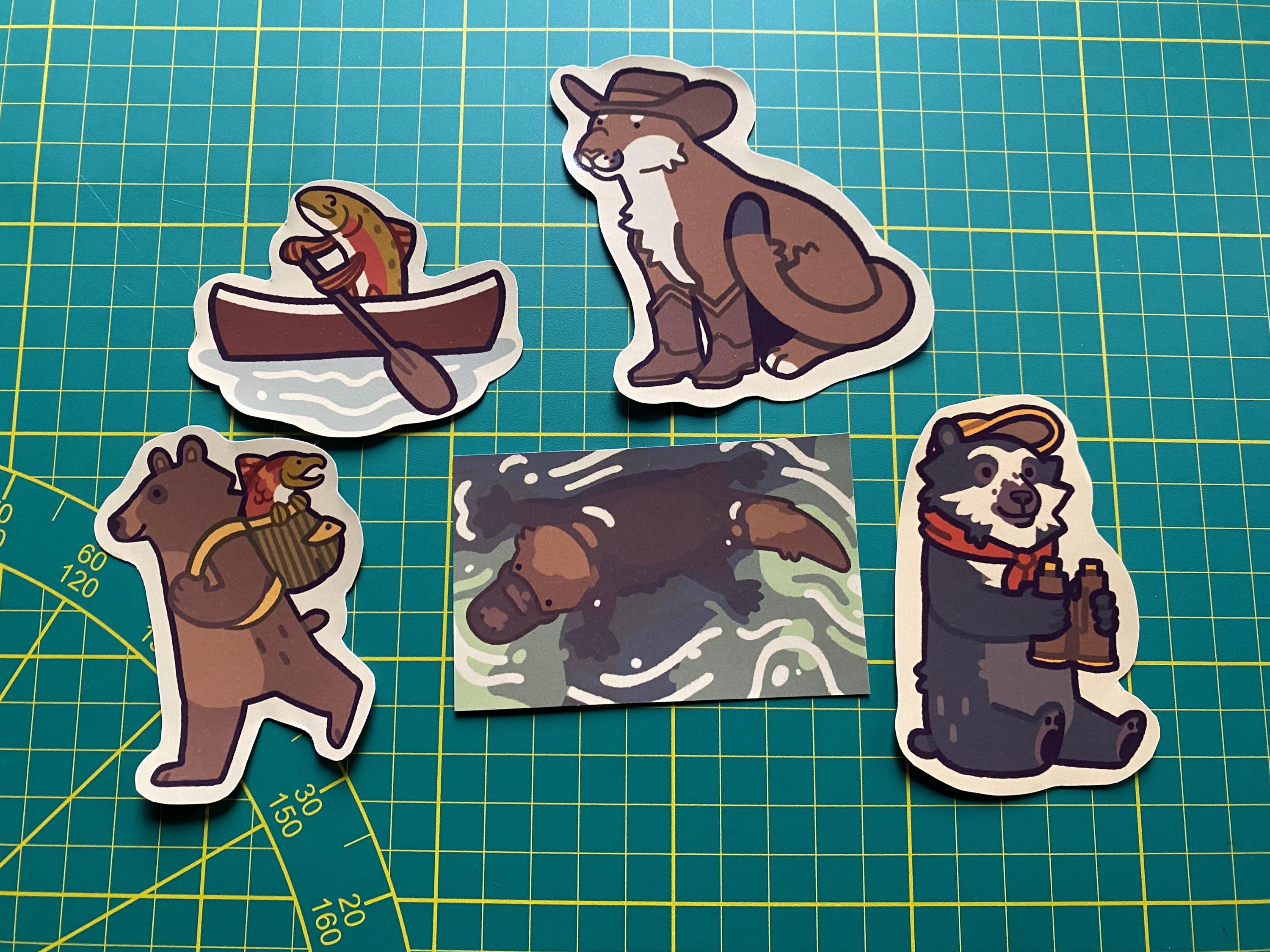 Inktober 2024 stickers day 1-5