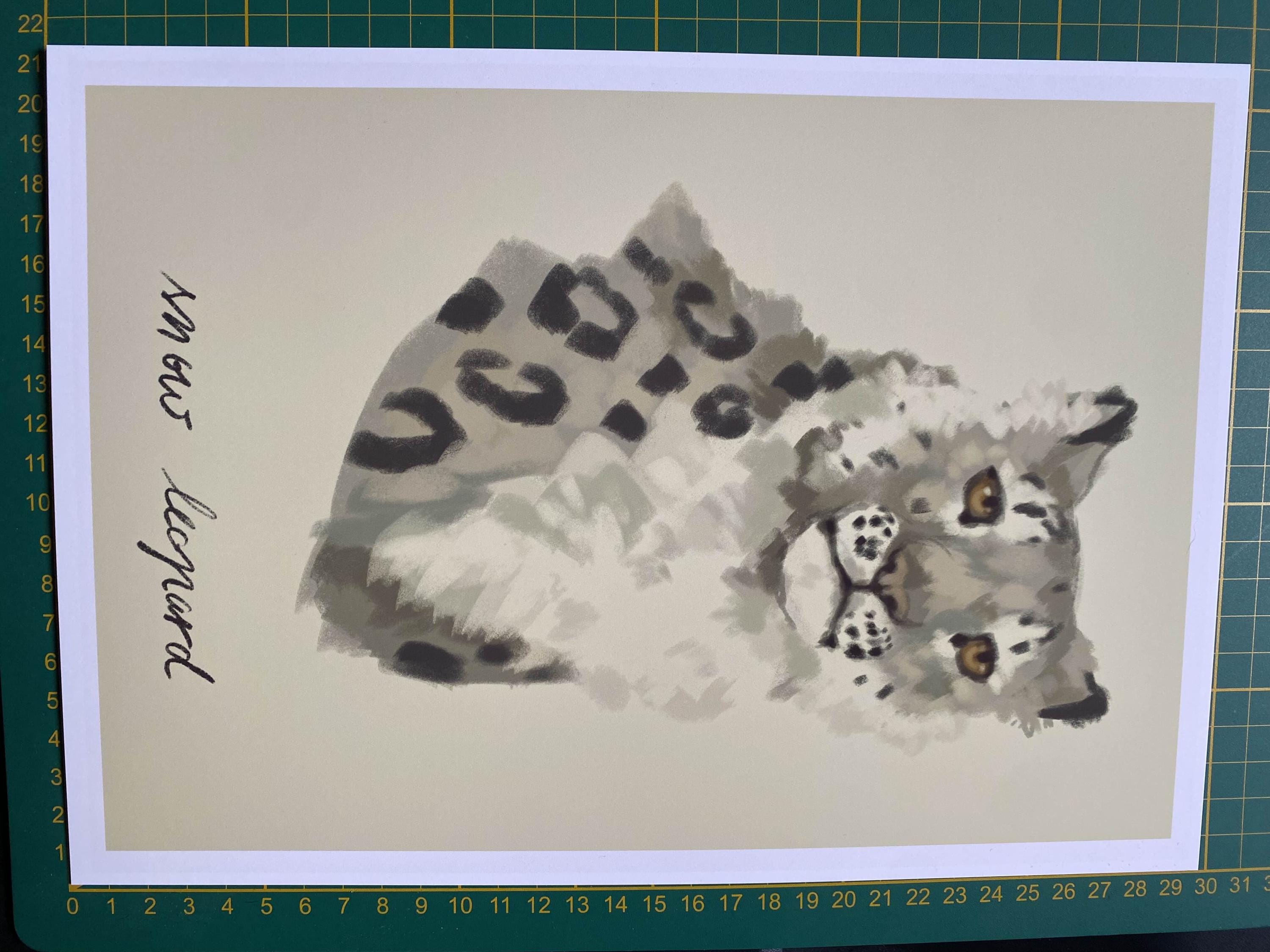 Snow Leopard art print - Wildlife Illustration