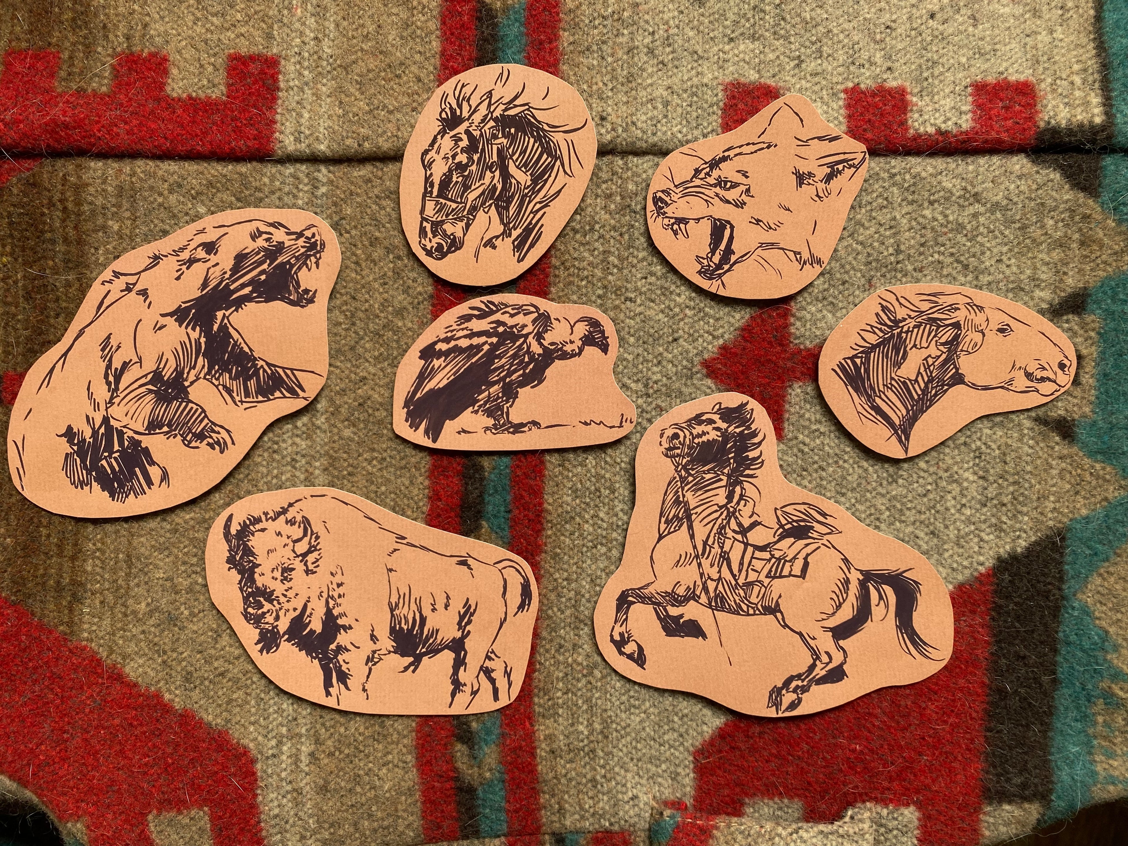 Ink sketches stickers