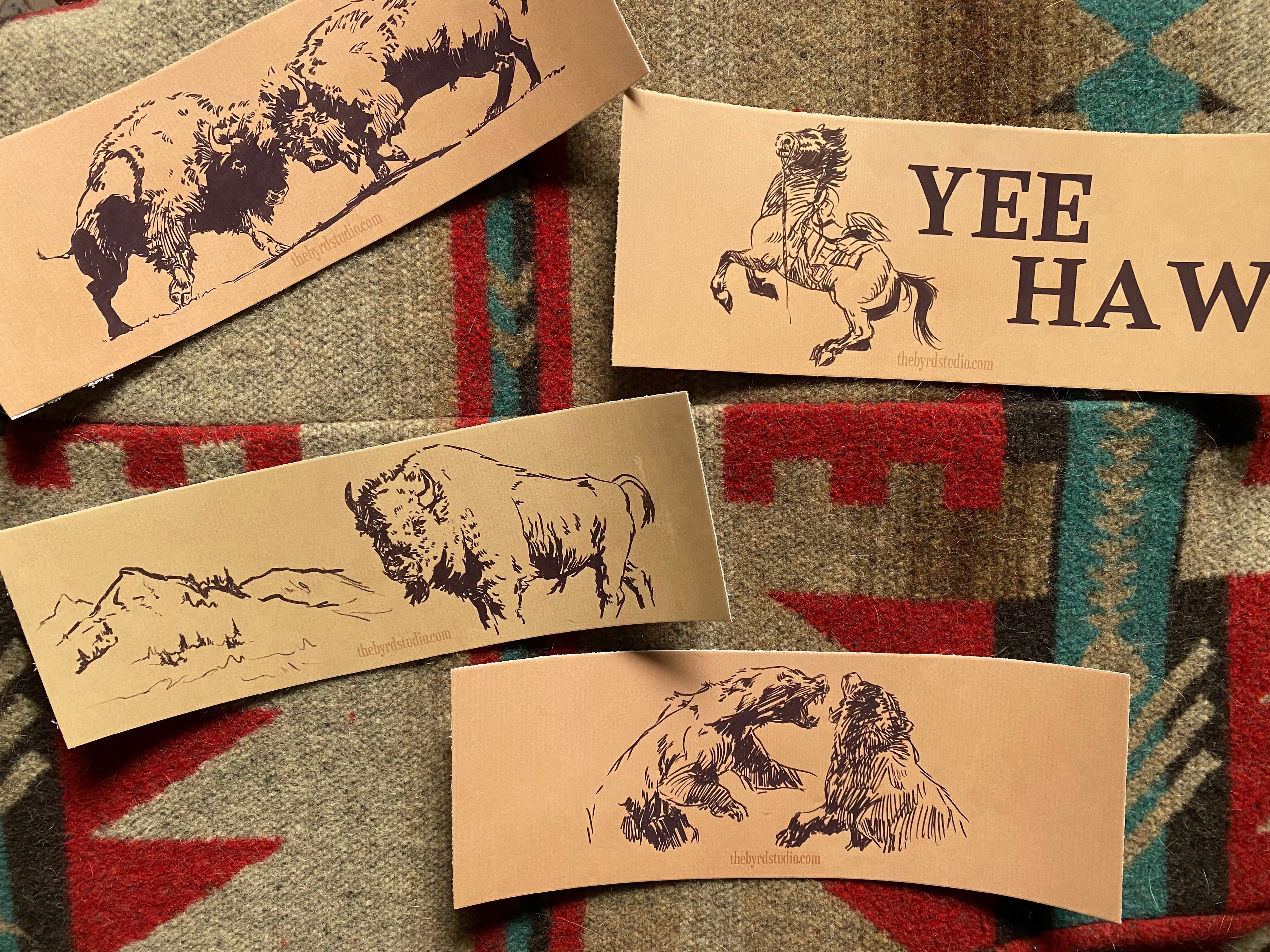 Ink sketches bumper stickers