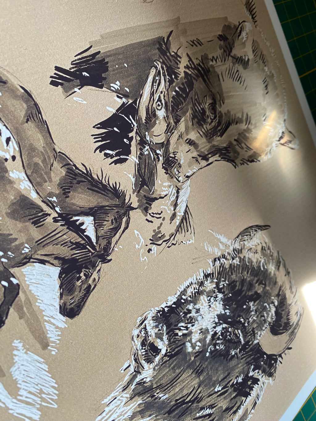 "In the snow sketchpage" art print