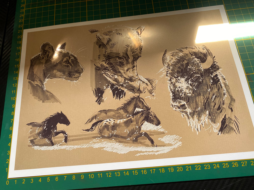 "In the snow sketchpage" art print