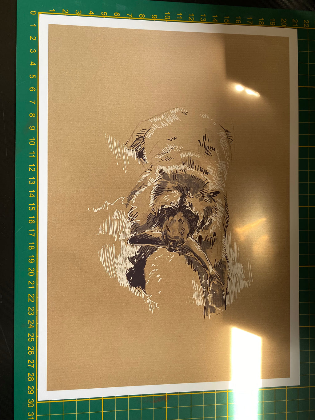 "Fishing bear sketch" art print