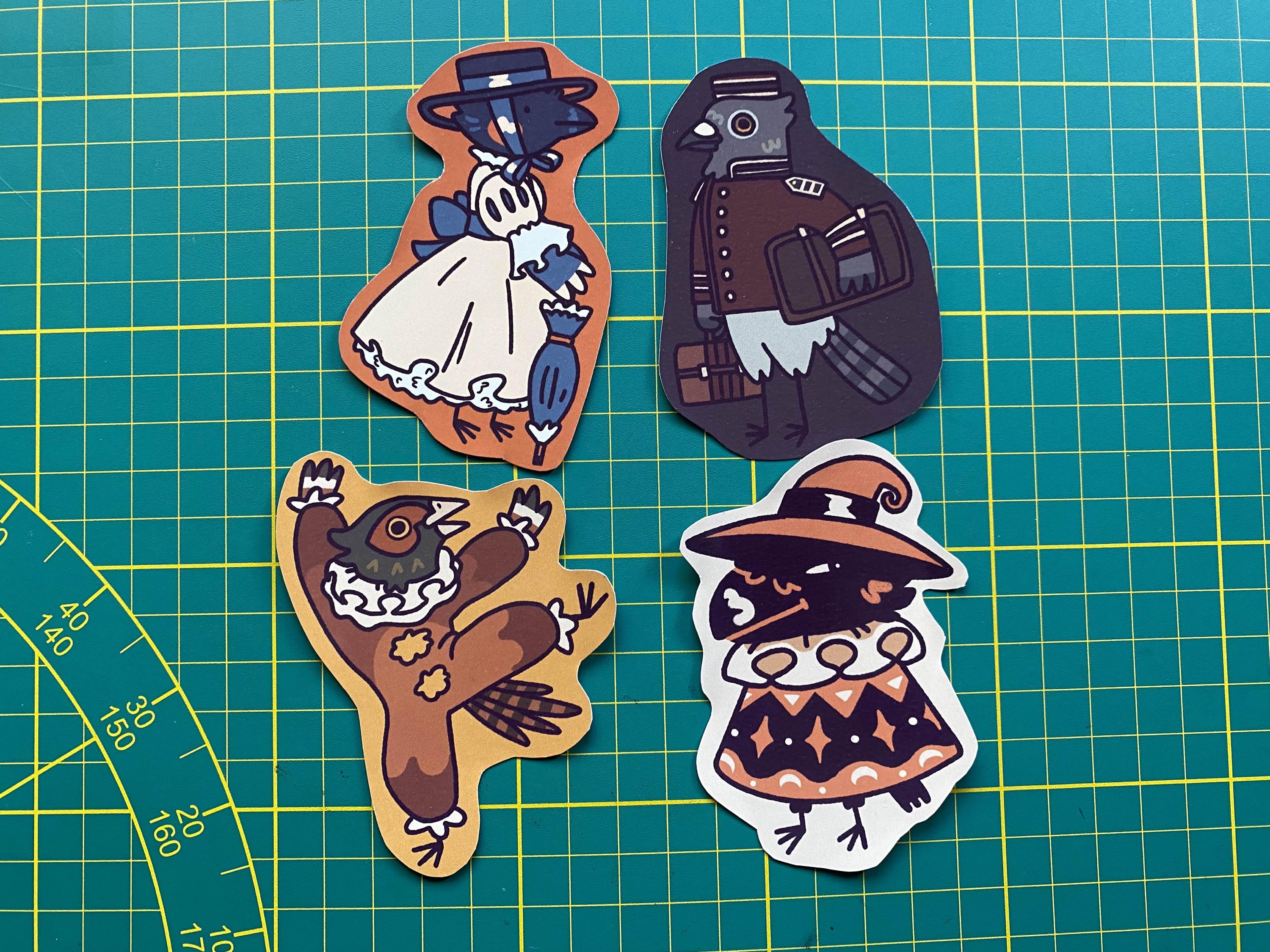 Halloween birds stickers