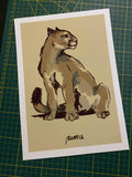 Puma art print - Wildlife illustrations