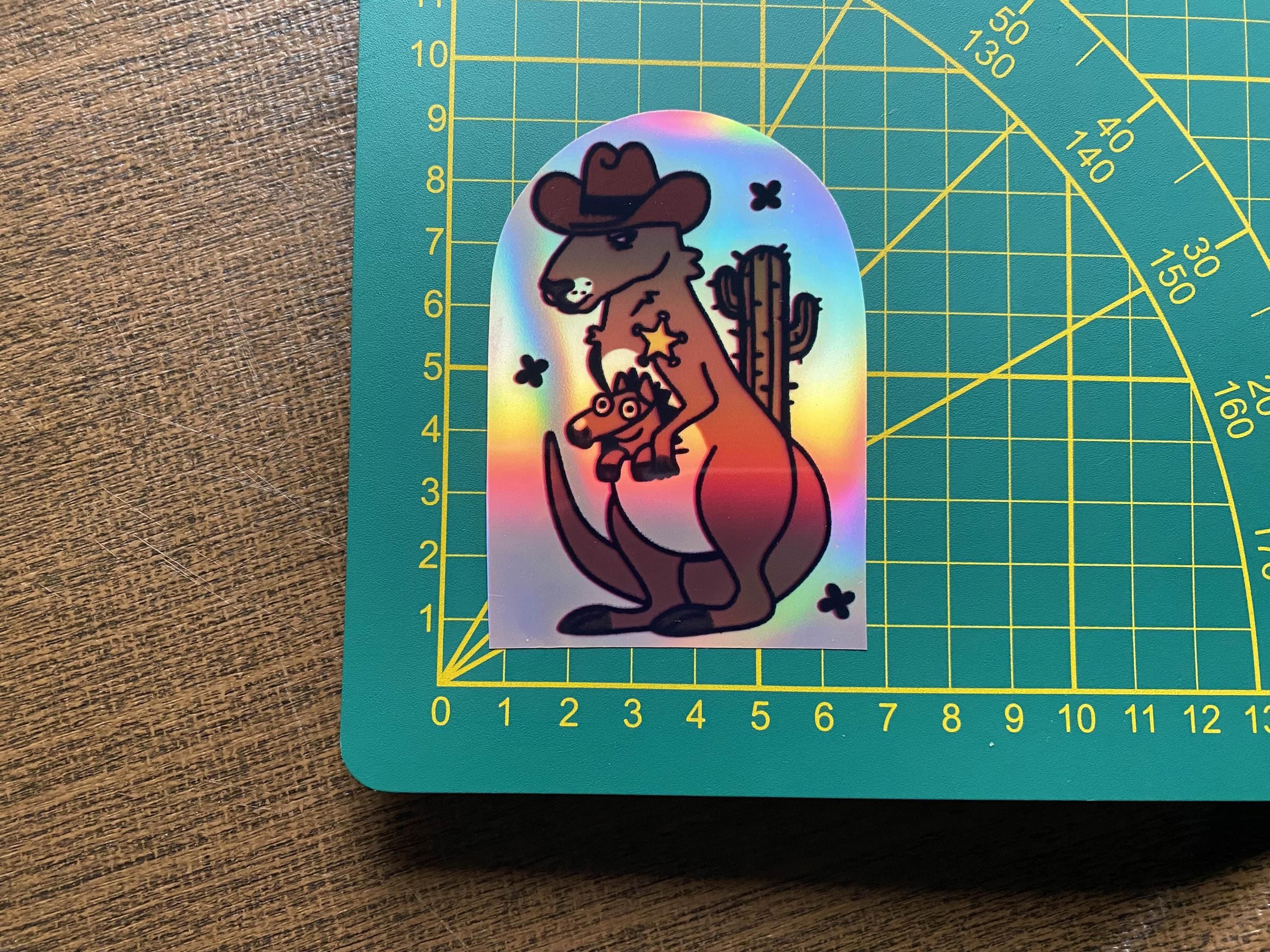 Australian Kangaroo Cowboy Sticker