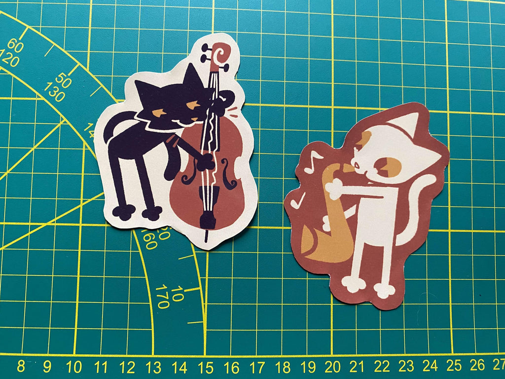 Jazz cats sticker set